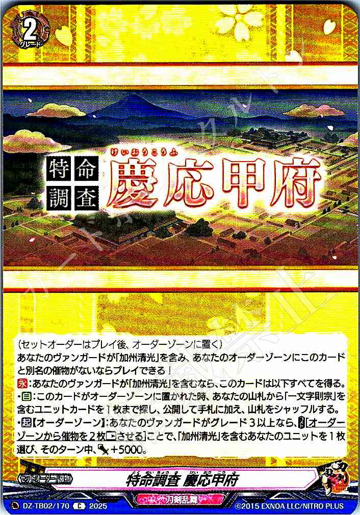 DZ/TB02/170 Special Investigation: Keio Kofu